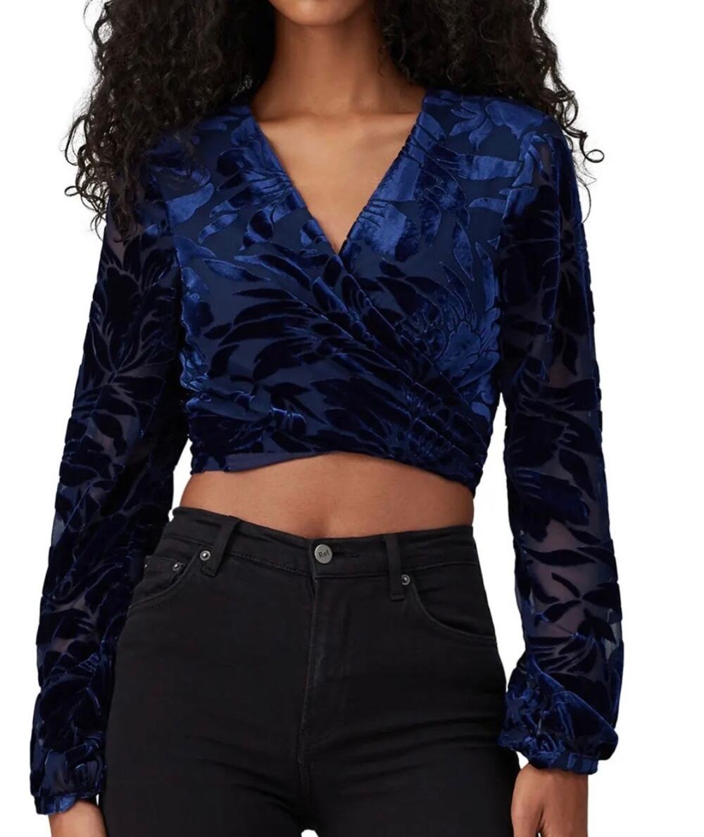 Hutch Blue Velvet Claudia Crop Top M